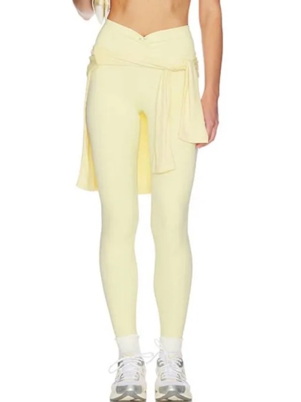 WeWoreWhat Pale Yellow High-Rise Leggings